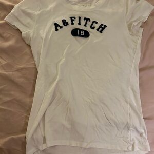 Abercrombie & Fitch White Hoodie with Navy Accents